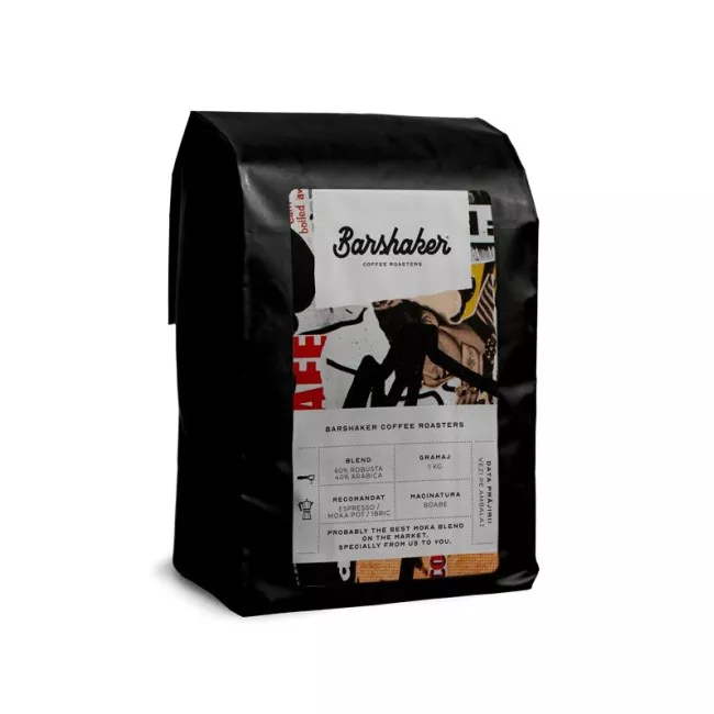 Barshaker Coffee Roasters Neapolitan Dream Moka Miscela kávé csomagolása, 1kg kiszerelés
