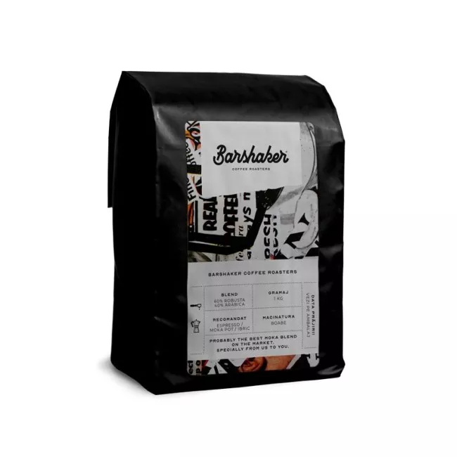 Barshaker Coffee Roasters Neapolitan Dream Moka Miscela kávé csomagolása, 1kg kiszerelés