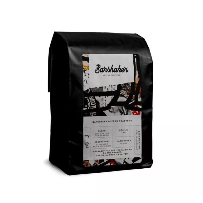 Barshaker Coffee Roasters Neapolitan Dream Moka Miscela kávé csomagolása, 1kg kiszerelés