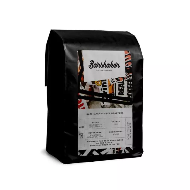 Barshaker Coffee Roasters Neapolitan Dream Moka Miscela kávé csomagolása, 1kg kiszerelés