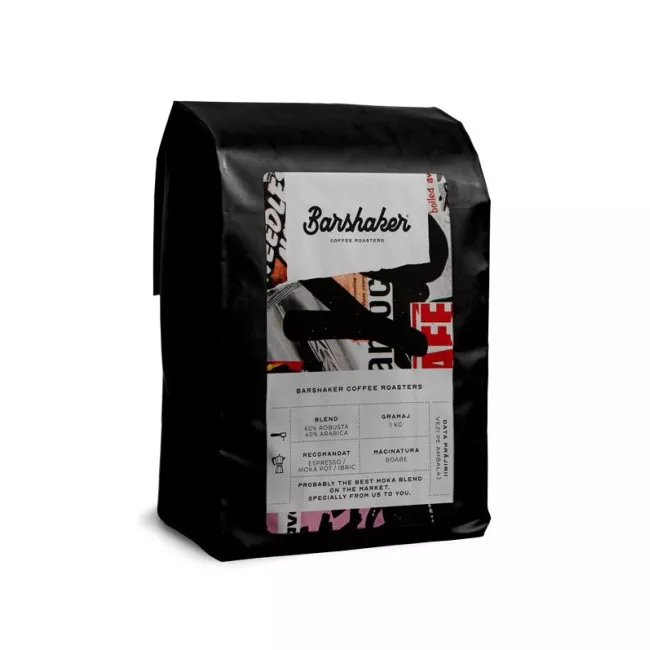 Barshaker Coffee Roasters Neapolitan Dream Moka Miscela kávé csomagolása, 1kg kiszerelés