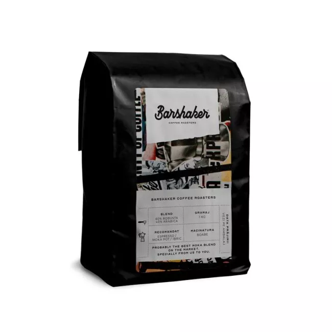 Barshaker Coffee Roasters Neapolitan Dream Moka Miscela kávé csomagolása, 1kg kiszerelés