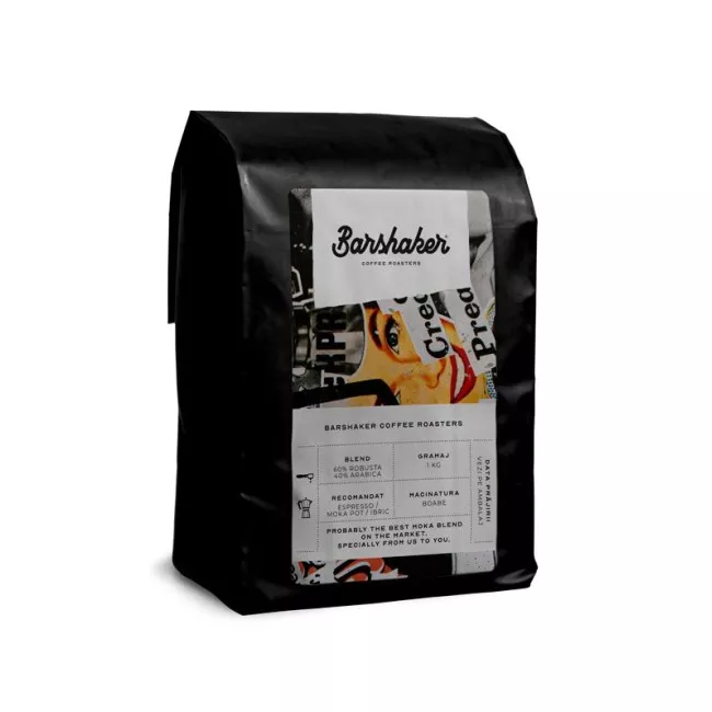 Barshaker Coffee Roasters Neapolitan Dream Moka Miscela kávé csomagolása, 1kg kiszerelés