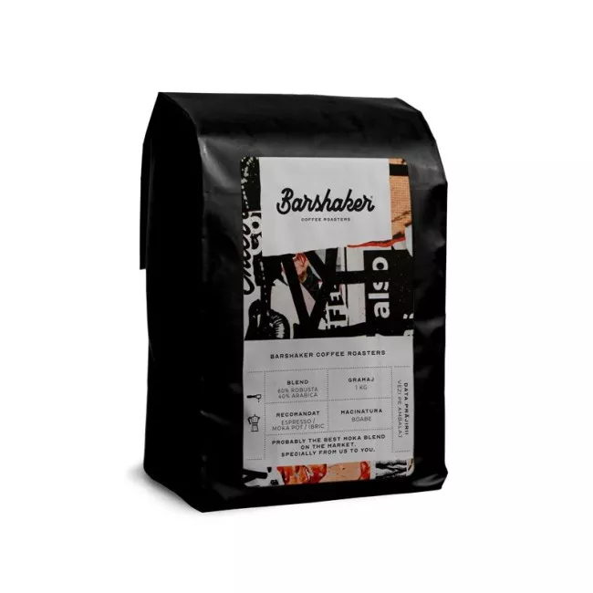 Barshaker Coffee Roasters Neapolitan Dream Moka Miscela kávé csomagolása, 1kg kiszerelés