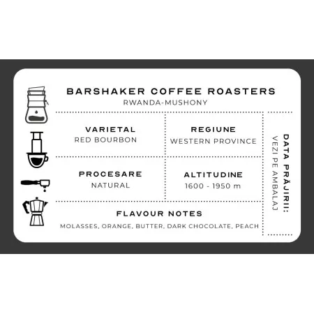 Barshaker Coffee Roasters - Rwanda - Mushonyi - Natural - Omniroast - 250g