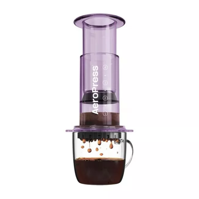 AeroPress Clear Purple átlátszó lila kávéfőző limitált kiadásban