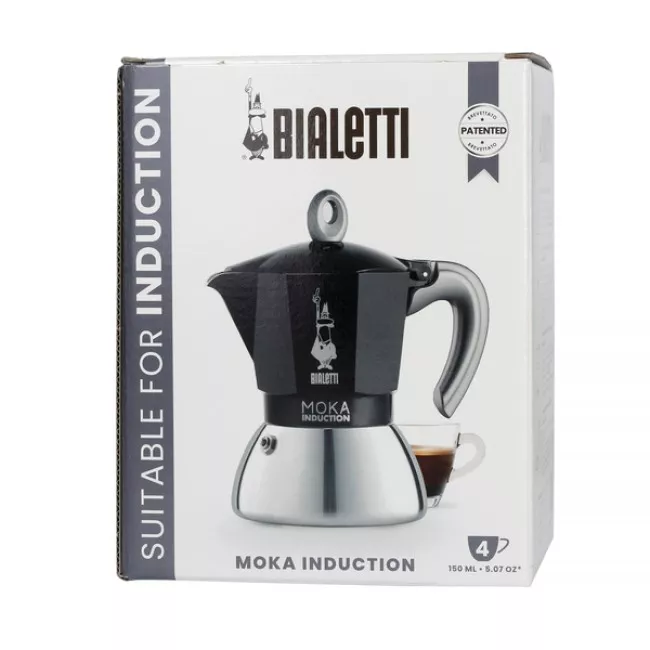 Bialetti Moka Induction 4tz fekete kotyogós kávéfőző