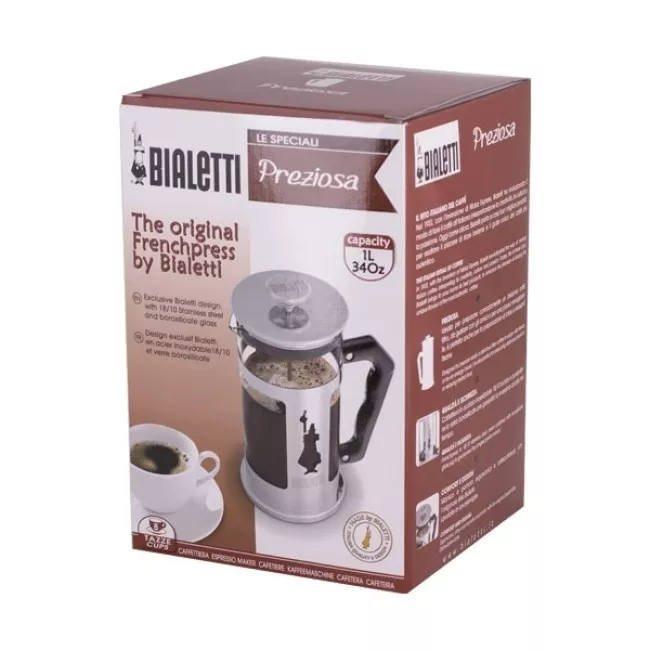 Bialetti French Press Preziosa 1000 ml kávéfőző boroszilikát üvegből