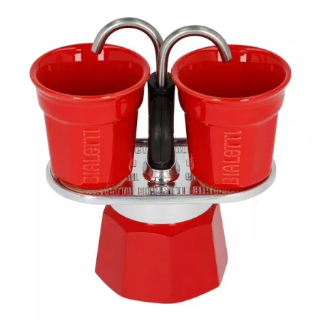 Bialetti Mini Express 2tz Red kávéfőző + 2 eszpresszós csésze