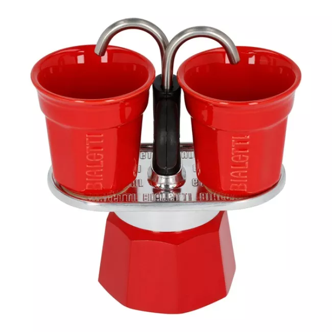 Bialetti Mini Express 2tz Red kávéfőző két eszpresszós csészével