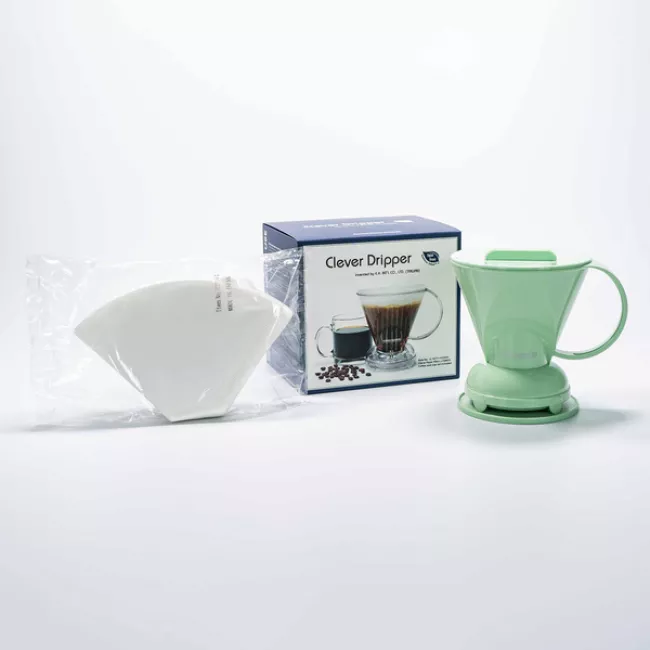 Clever Dripper L almazöld kávéfőző 100 papírszűrővel, 500 ml