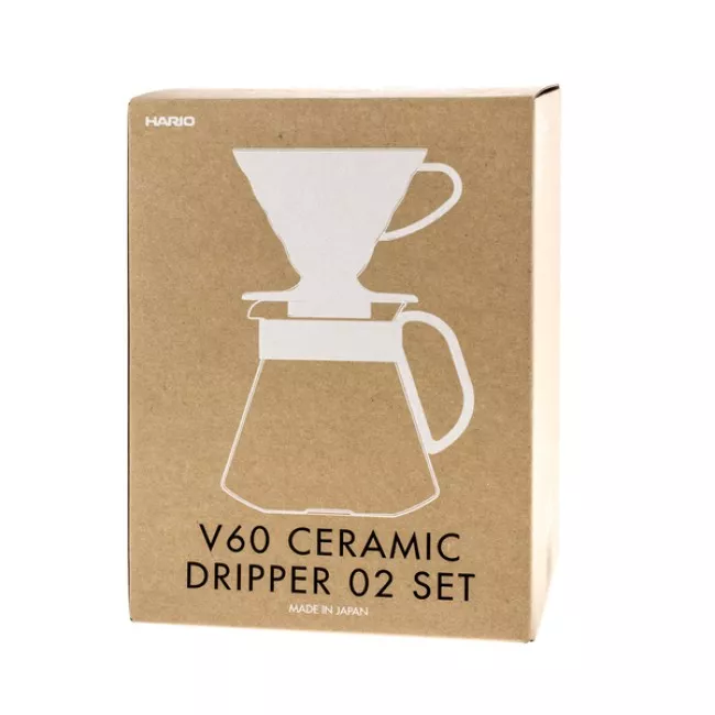 Hario V60 Dripper & Pot White fehér kerámia dripper és üveg kancsó szett
