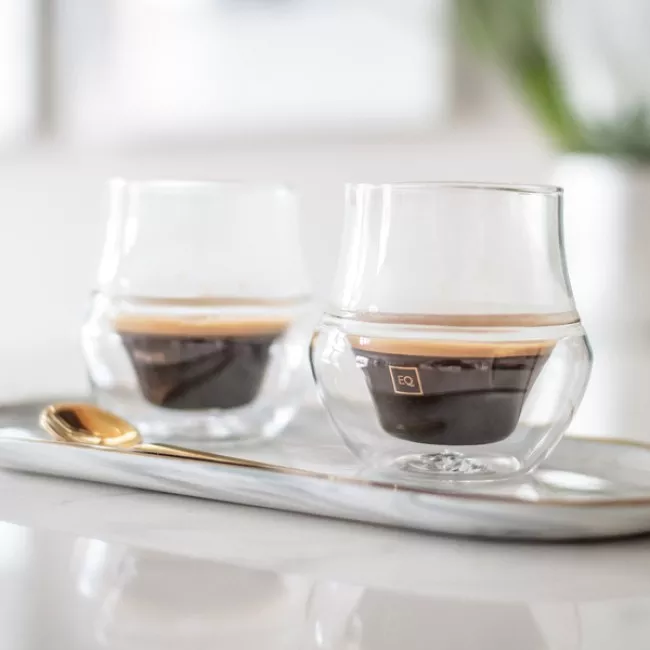 Kruve EQ Glass Propel Espresso pohárszett, két darab 75 ml-es kézzel fújt eszpresszó pohár