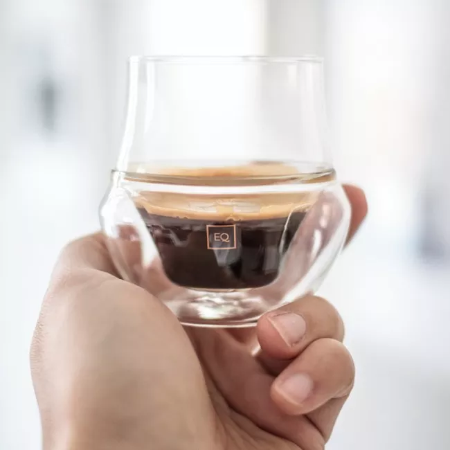 Kruve EQ Glass Propel Espresso pohárszett, két darab 75 ml-es kézzel fújt eszpresszó pohár