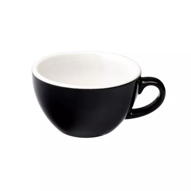 Loveramics Egg Flat White fekete porcelán csésze csészealjjal