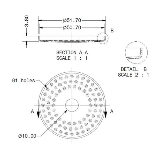 IMS Showerhead SPD 200 IM és SP200 IM szűrőfej készlet Dalla Corte és La Spaziale kávégépekhez