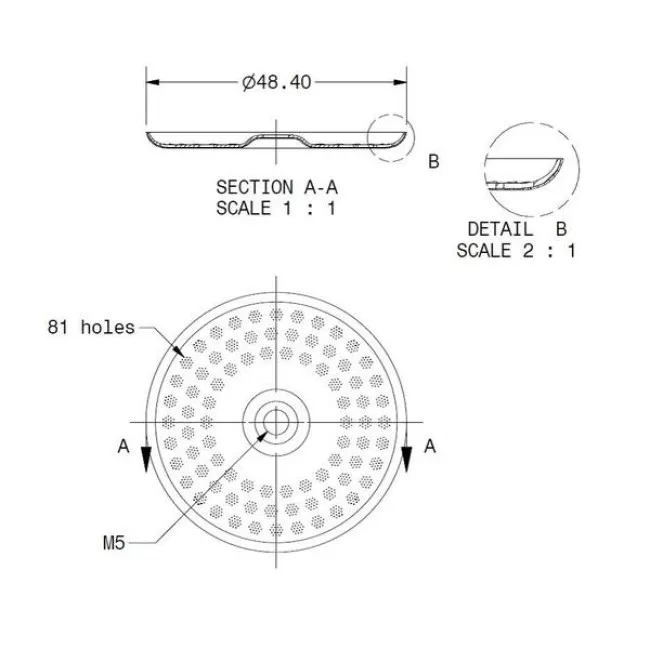 IMS Showerhead SPD 200 IM és SP200 IM szűrőfej készlet Dalla Corte és La Spaziale kávégépekhez