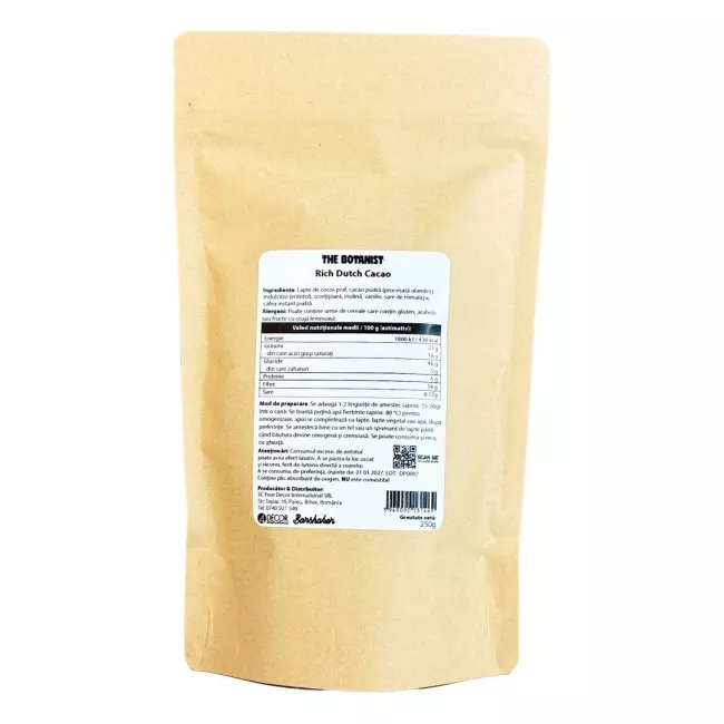 Rich Dutch Cacao Latte por csomagolása – The Botanist vegán keto forró csokoládé