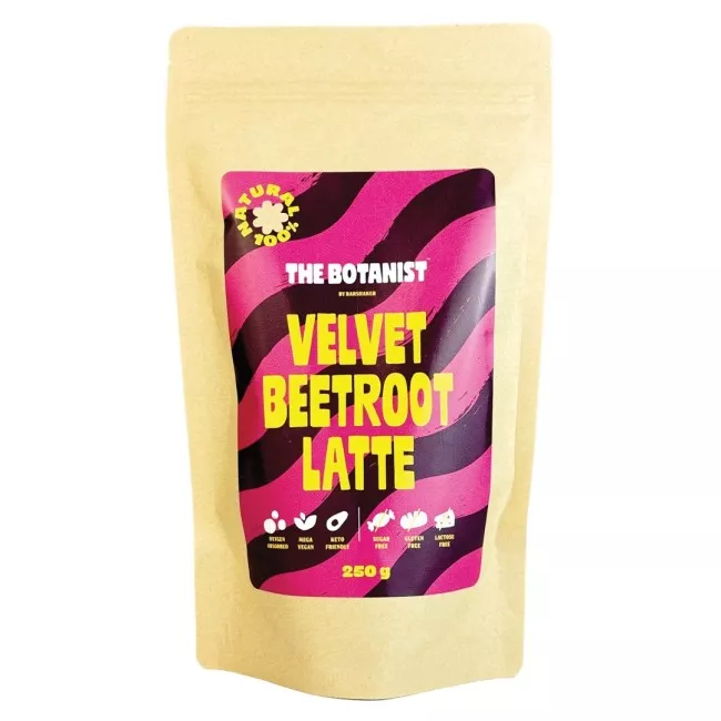Velvet Beetroot Latte 250g-os csomagolása a The Botanist márkától