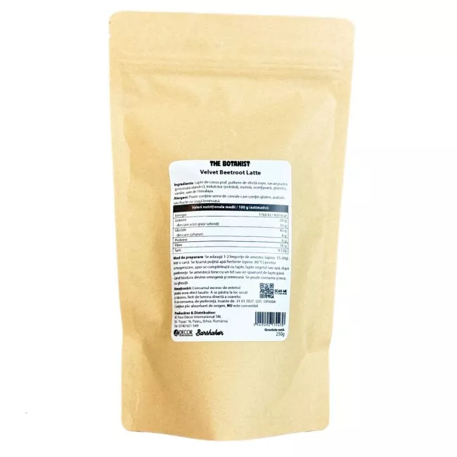Velvet Beetroot Latte 250g-os csomagolása a The Botanist márkától