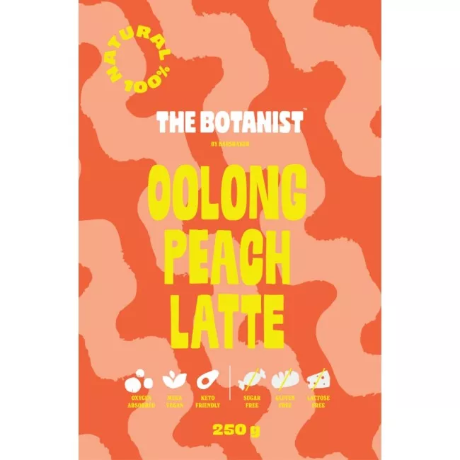 Oolong Peach Latte por 250g kiszerelésben, The Botanist by Barshaker csomagolással