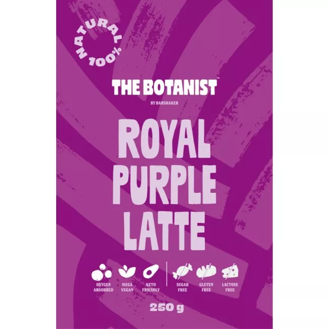 Royal Purple Latte por The Botanist by Barshaker, lila Ube keverék kókusztejjel, cukormentes vegán keto, 250g kiszerelés