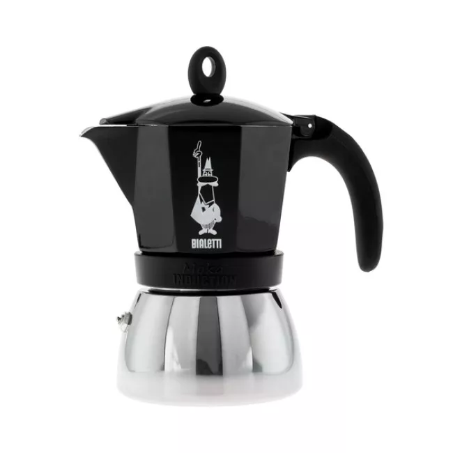 Bialetti Moka Induction 6tz fekete kotyogós kávéfőző indukciós tűzhelyhez