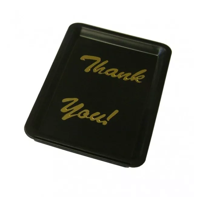 Fekete PVC Tip Tray - Thank You számlatálca