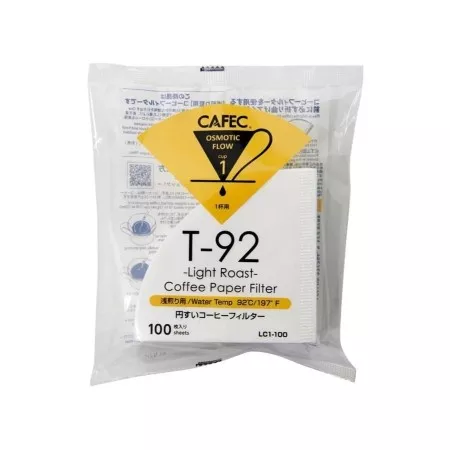 CAFEC T-92 Light Roast kávépapír filter, 1 csészés - Osmotic Flow