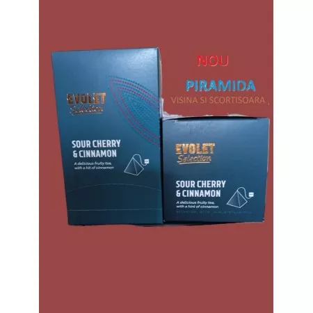 Evolet Selection Sour Cherry Cinnamon tea - piramis, 25 x 2,25g
