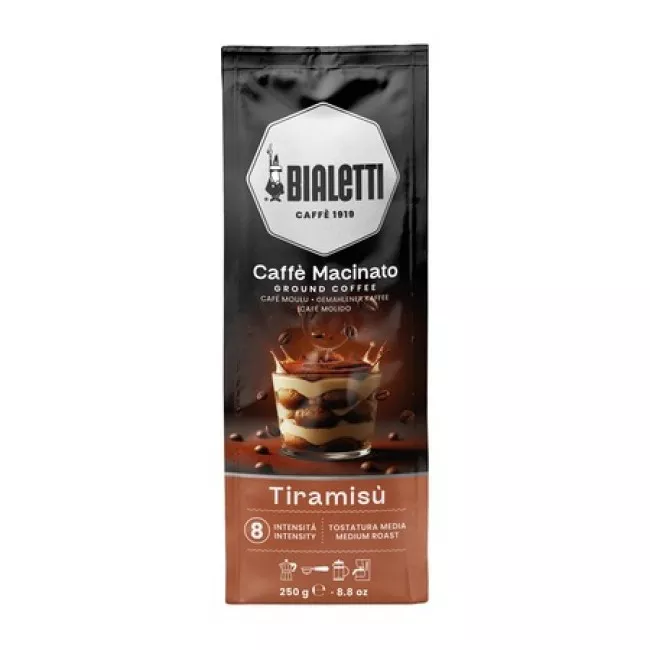 Bialetti Perfetto Moka Tiramisu őrölt kávé 250g csomagolása