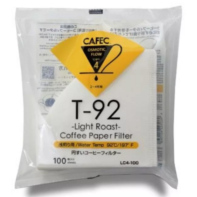 CAFEC Light Roast T-92 papír kávészűrő, 4 csészés kiszerelés