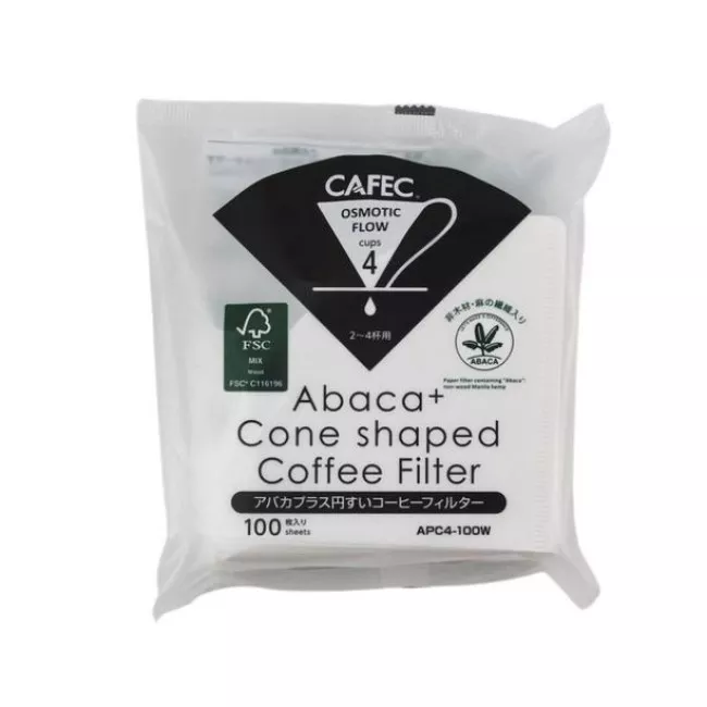 Cafec Abaca kúpos papírszűrő 04-es méret Osmotic Flow technológiával