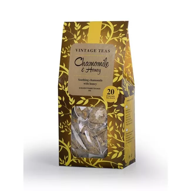 Vintage Teas Chamomile Honey kamillatea piramis filterek dobozban