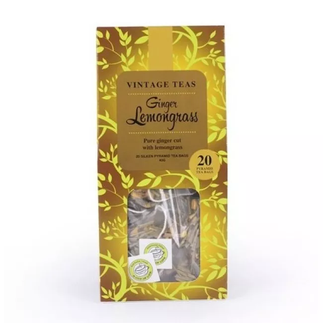Vintage Teas Ginger Lemongrass tea doboza 20 piramis teafilterrel, 40g