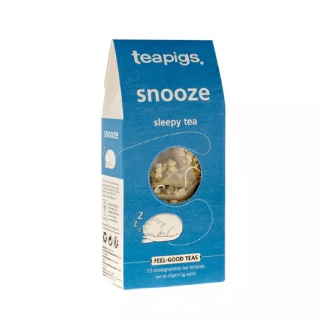 Teapigs Snooze altató tea doboza 15 teafilterrel