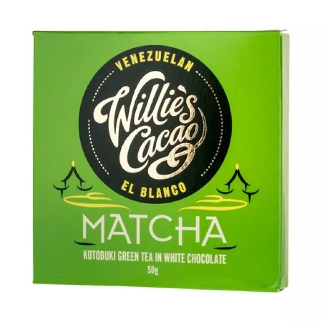 Willie's Cacao Kotobuki matcha zöld teás fehér csokoládé 50g