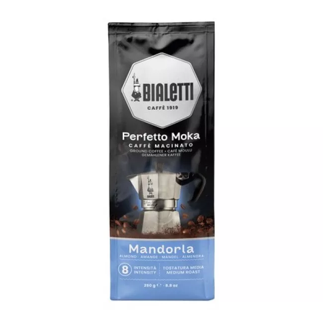 Bialetti Perfetto Moka Mandorla Espresso őrölt kávé 250g-os csomagolása