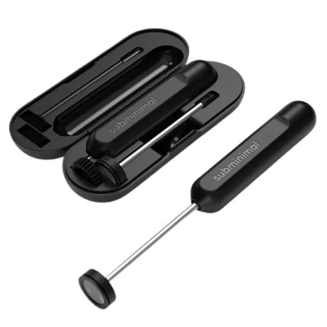 Subminimal NanoFoamer GO - Black hordozható tejhabosító cserélhető rotorfejjel