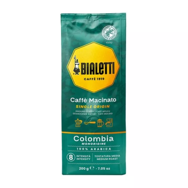 Bialetti Colombia őrölt kávé 200 g csomagolása