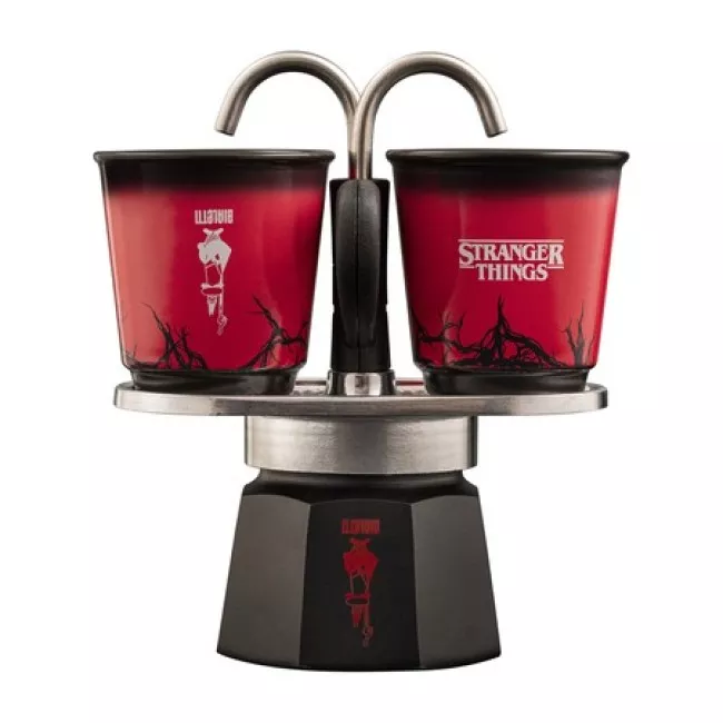Bialetti Stranger Things Mini Express kotyogós kávéfőző hőérzékeny csészékkel