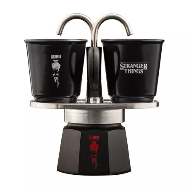 Bialetti Stranger Things Mini Express kotyogós kávéfőző hőérzékeny csészékkel
