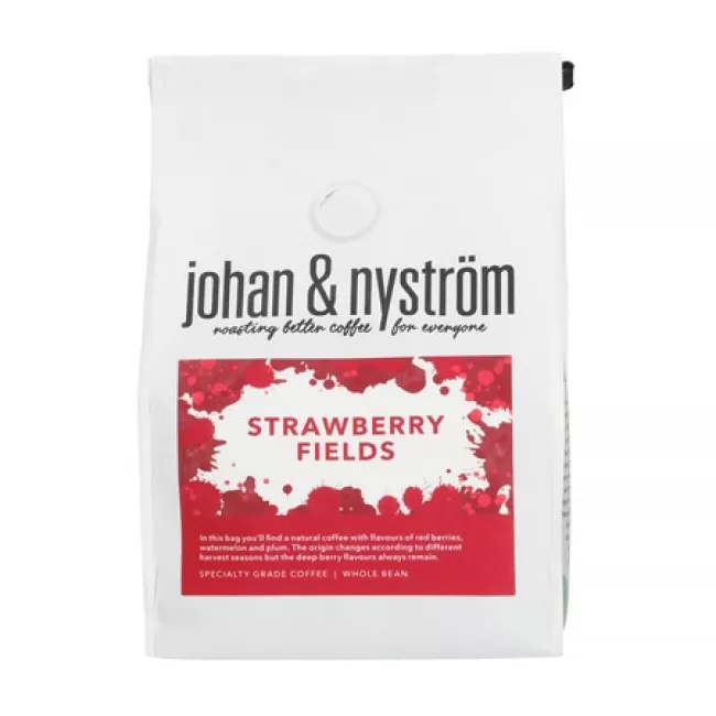 Johan & Nyström Strawberry Fields Filter szemes kávé 250g csomagolása