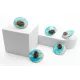 BeanBling Pin Bean&SeaSide kék színű kávébab dísztű rozsdamentes acél foglalatban