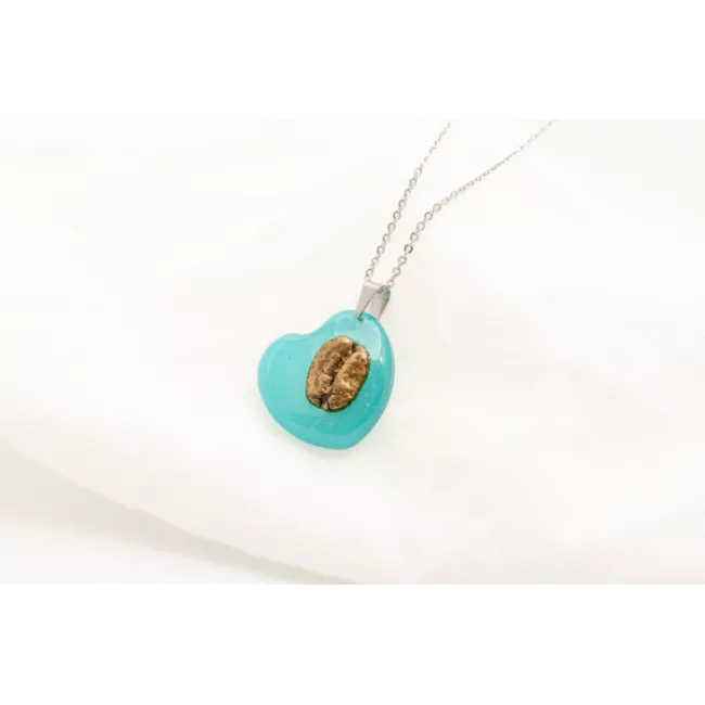 BeanBling RoyalBrew nyaklánc rozsdamentes acél medállal és valódi kávébabbal