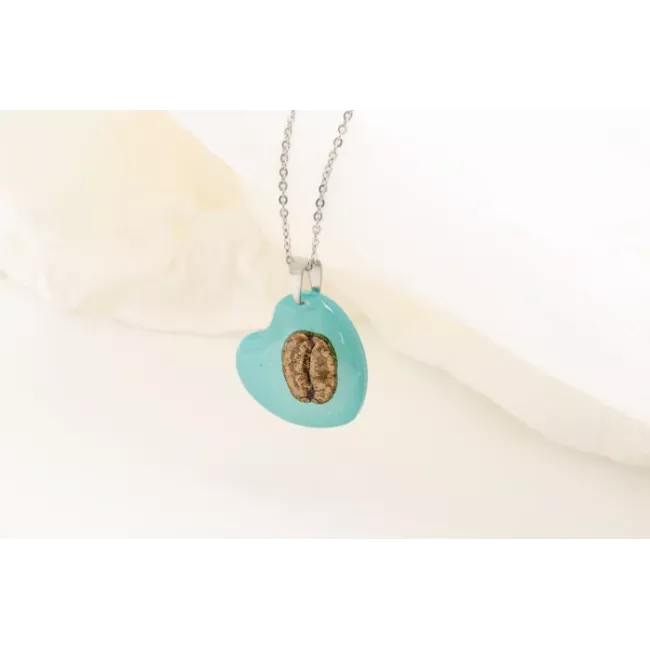 BeanBling RoyalBrew nyaklánc rozsdamentes acél medállal és valódi kávébabbal