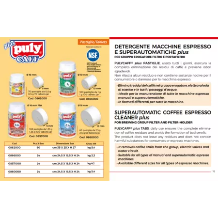 Puly Caff kávégép tisztító tabletta 100 db/5g