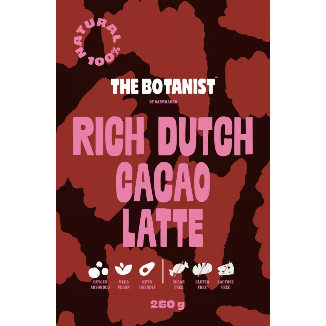 Rich Dutch Cacao Latte por csomagolása – The Botanist vegán keto forró csokoládé