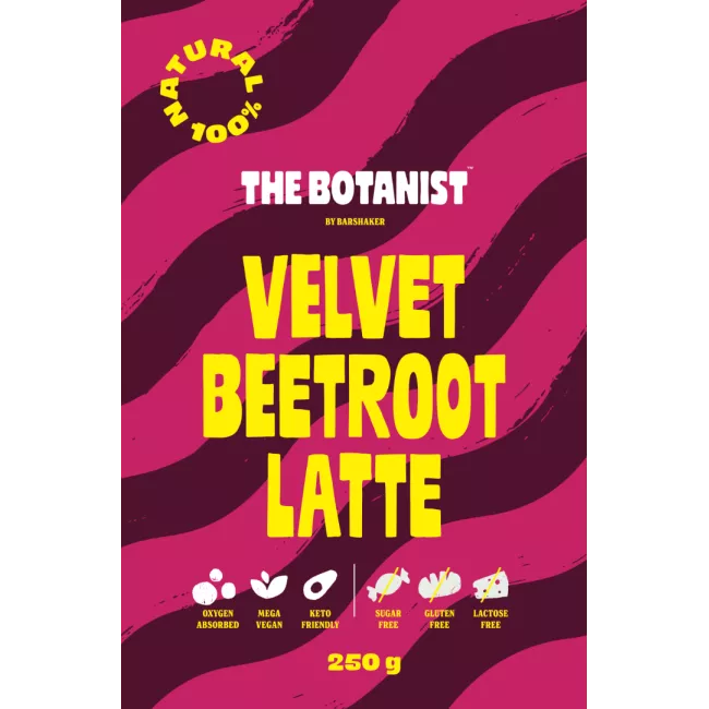 Velvet Beetroot Latte 250g-os csomagolása a The Botanist márkától