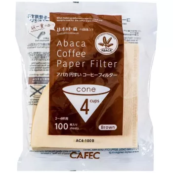 CAFEC ABACA kúp alakú kávéfilter papír 4 csészés - Barna